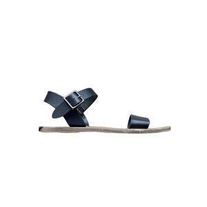 Steve Madden Black Thick Chunky Strap Flat Sandals Minimalist Ankle Simple